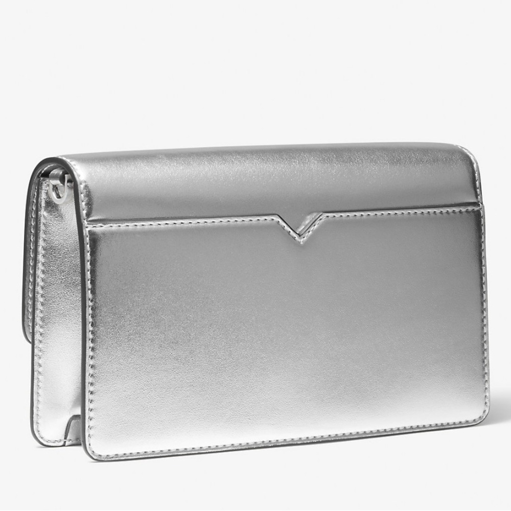 $448 MSRP NWT MK Cece Clutch Crossbody With Detachable Silver Chain Link Strap - Picture 11 of 17